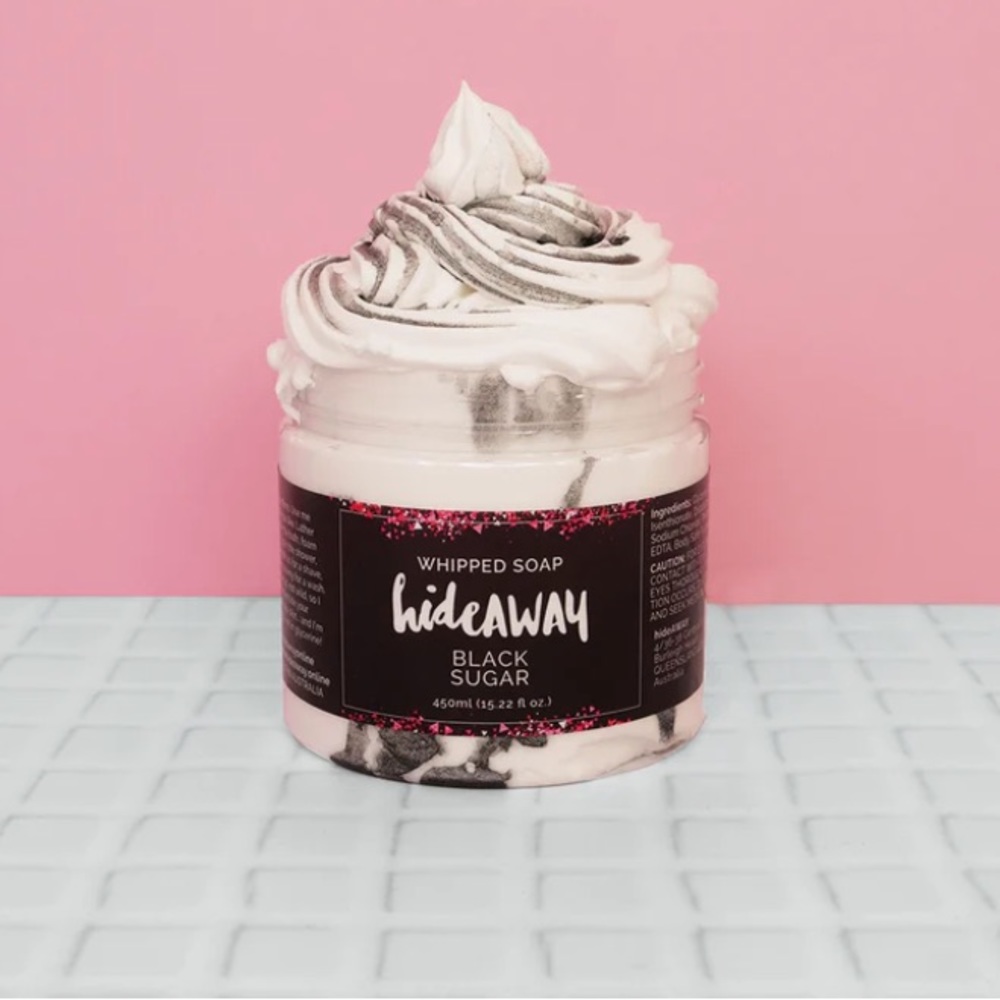 Black sugar whipped soap
